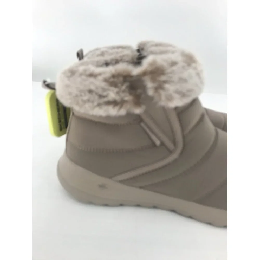 Skechers Womens Size 9 Boots Go Walk Air Cooled Goga Mat Taupe Walking Faux‎ Fur